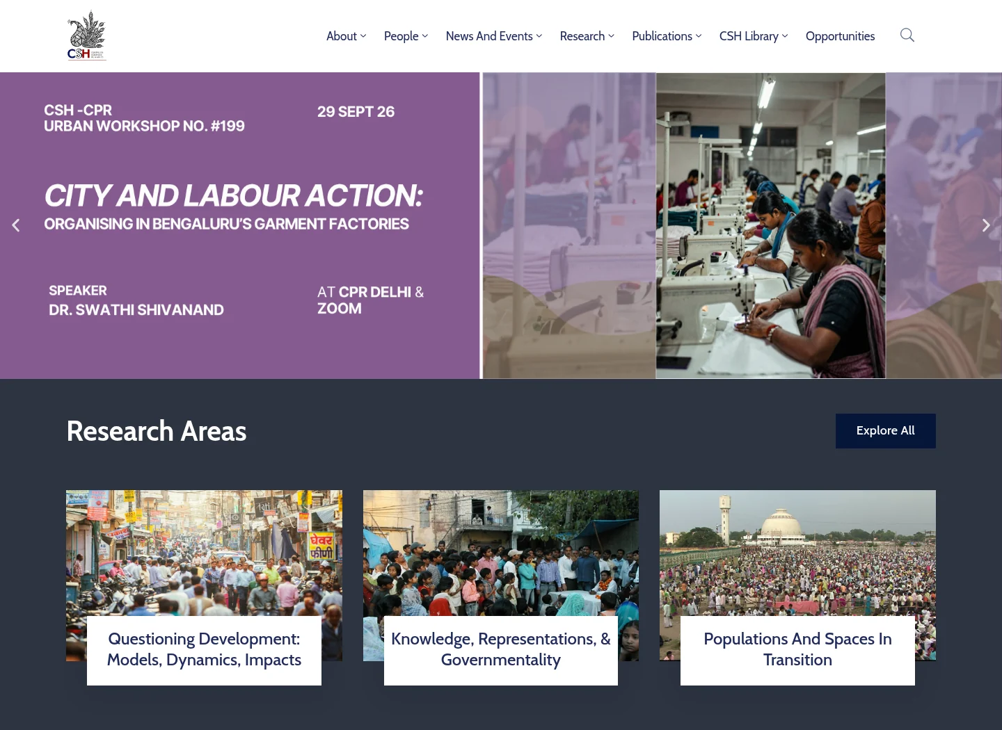 Capture du site CSH Sciences