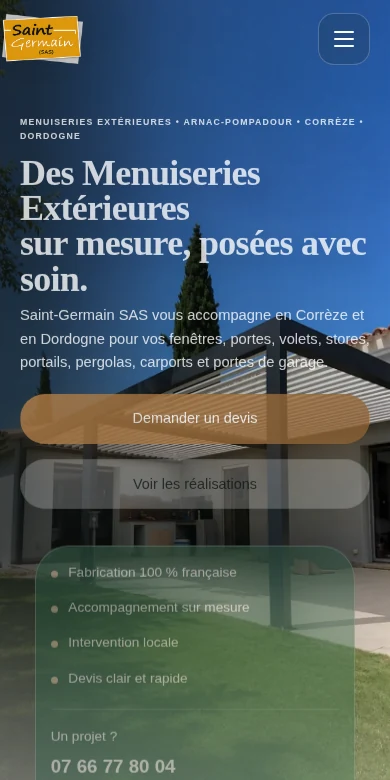 La même réalisation dans sa version mobile