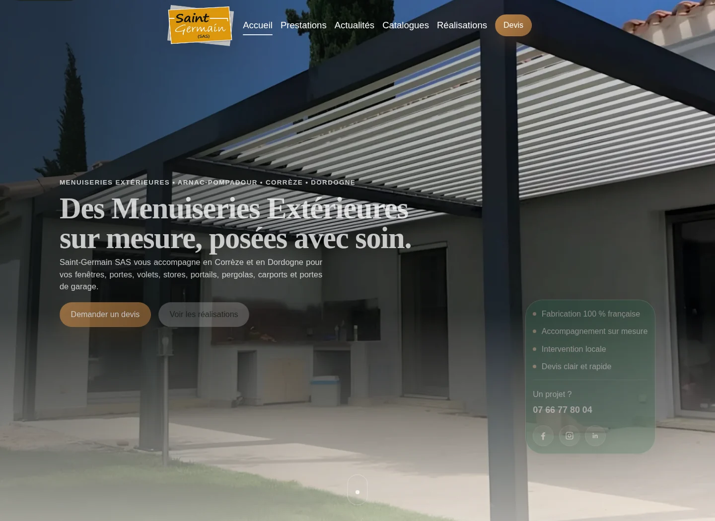 Site Saint-Germain SAS : une réalisation Hexa Labs pour un artisan de Corrèze
